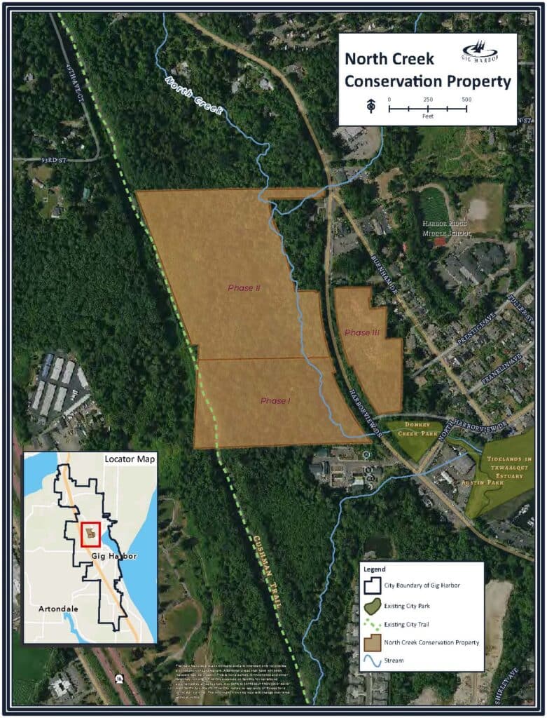 map of North Creek conservation area in Gig Harbor