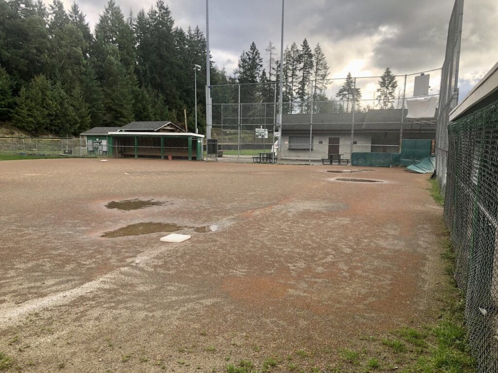 The existing softball field and another baseball diamond would be moved onto the ends of a soccer/football/lacrosse field.