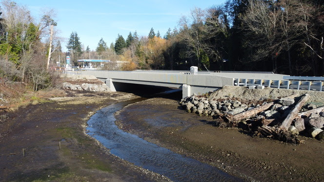 The new bridge over Purdy Creek.
