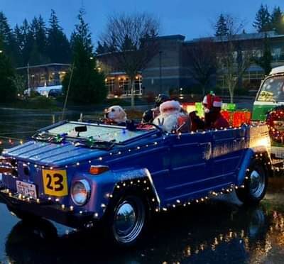 Old VW decorated for the lighted car parade