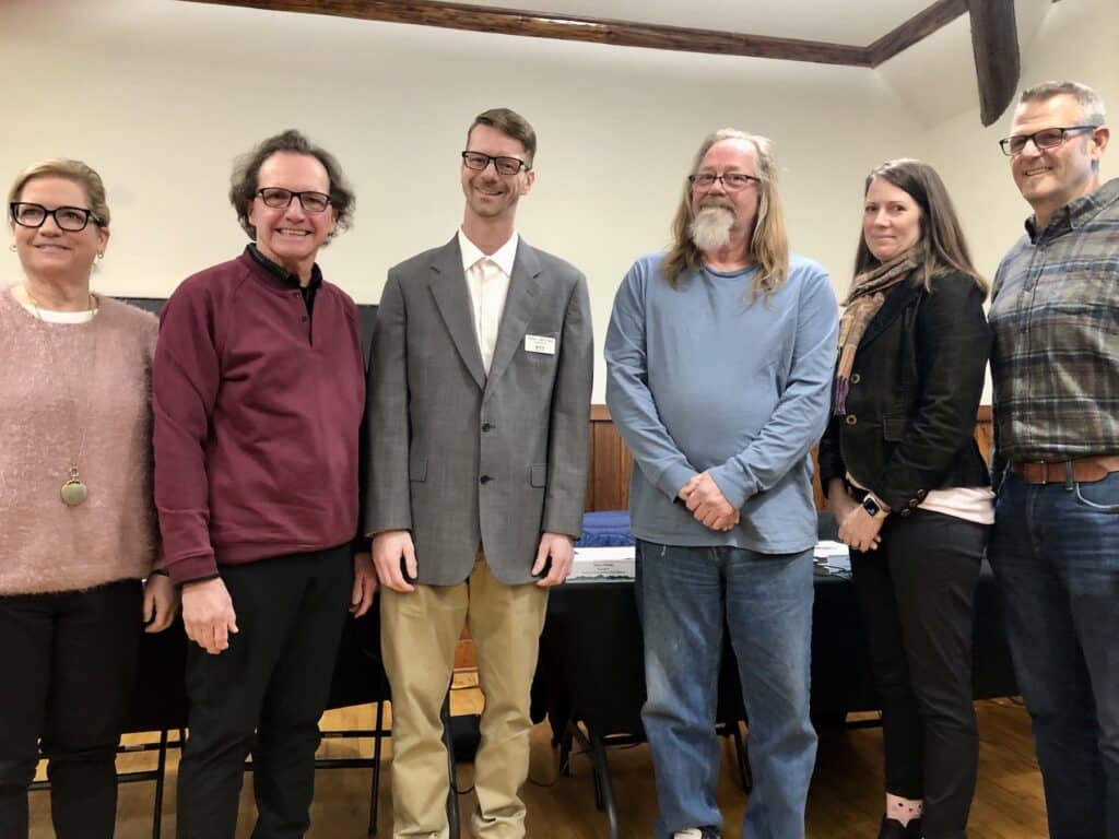 Bill Sehmel Sr. (fourth from left) with board members Missy Hill, Curt Grimmer, Billy Sehmel, Laurel Kingsbury and Steve Nixon.