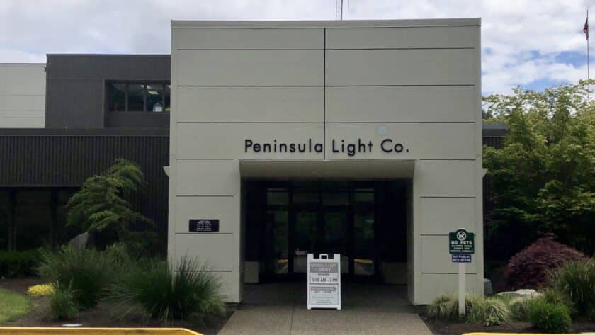 Peninsula Light's office near Purdy.