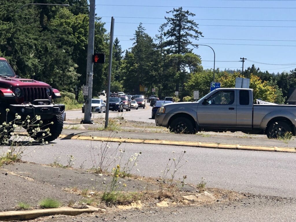 Traffic often backs up to this signal in Purdy to Highway 16.