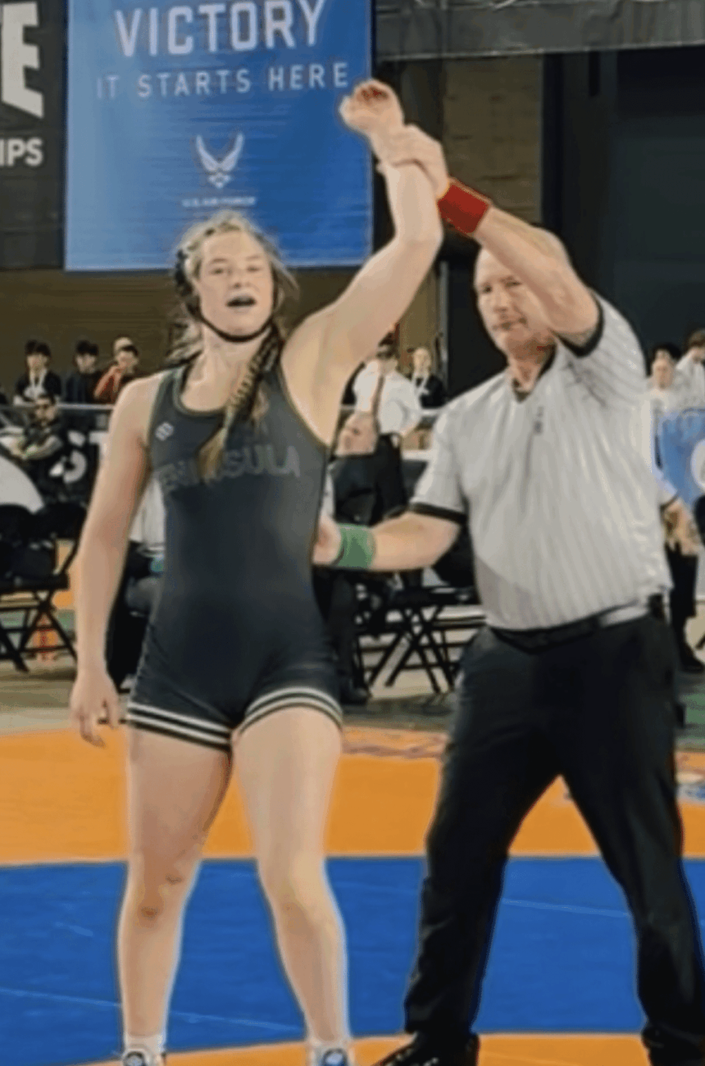 Peninsula's Bailey Parker wins third consecutive state wrestling ...