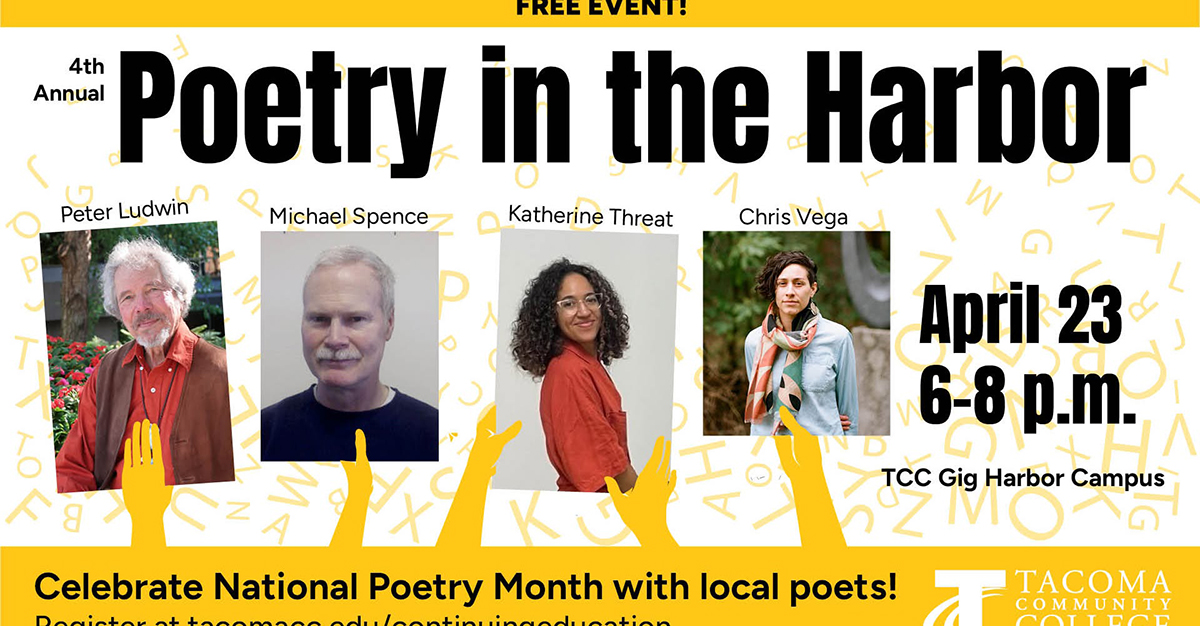 Meet the poets coming to TCC's Poetry in the Harbor - Gig Harbor